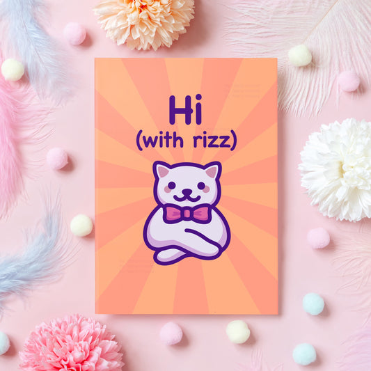 Hi (With Rizz) | Funny Cat Anniversary Card
