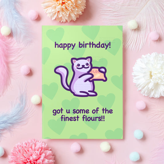 Cute Birthday Card | Finest Flowers Pun | Happy Birthday! | Funny Birthday Gift for Boyfriend, Girlfriend, Husband, Wife - Her or Him