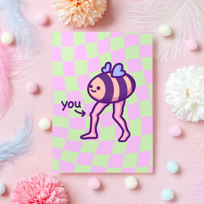 Funny Bee's Knees Card | Appreciation & Encouragement | You're the Bee's Knees! | Silly Thank You Card for Best Friend, Mom, Dad, Husband