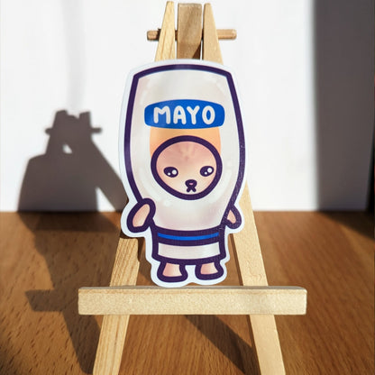 Mayo Cat Meme Vinyl Sticker | Snack Cat Collection | Funny Cat Meme Waterproof Sticker for Water Bottle, Phone, Laptop, Bumper, Luggage