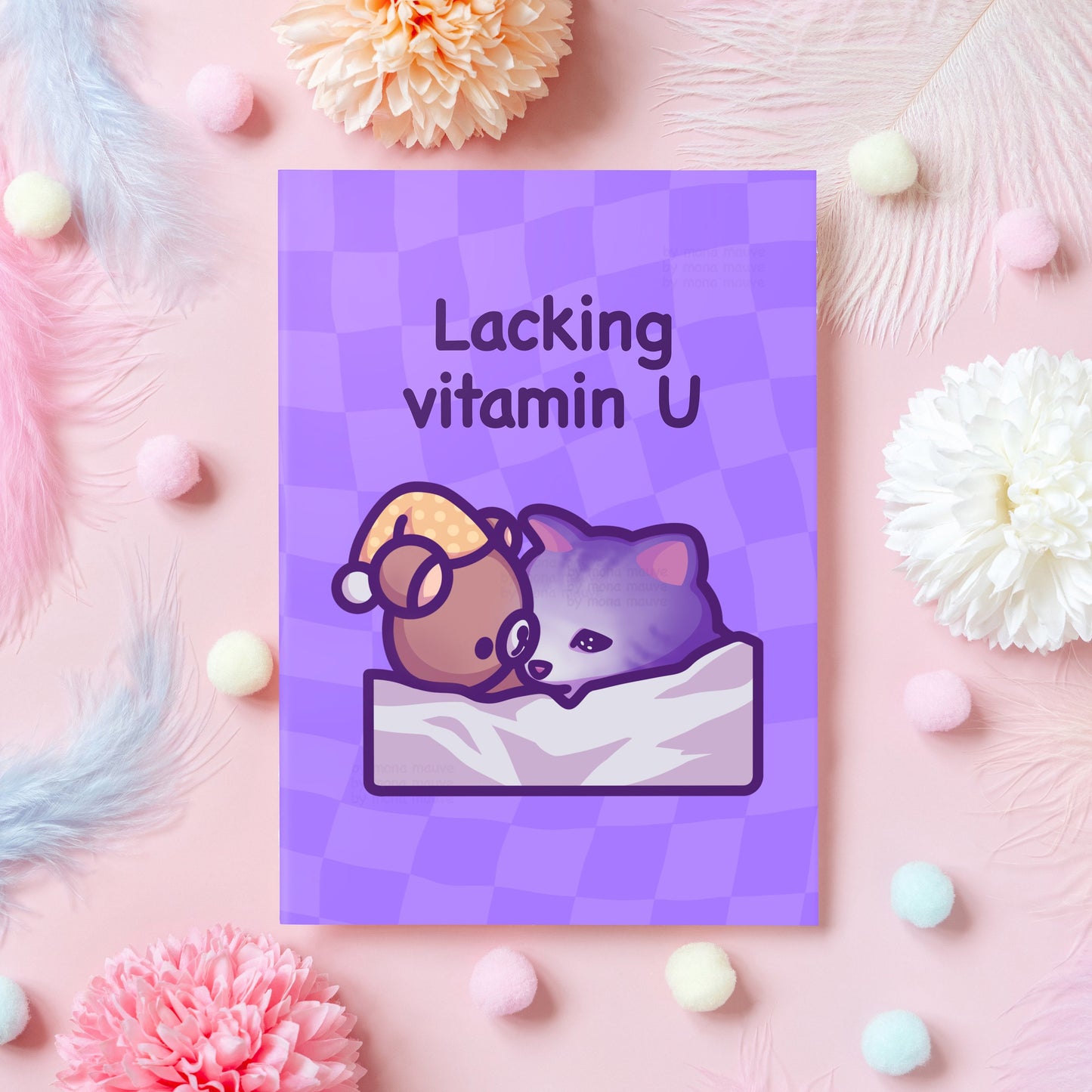 Funny "I Miss You" Card | Lacking Vitamin U | Cat Meme Card for Long-Distance Partner, Best Friend, Husband, Wife, Boyfriend, Girlfriend