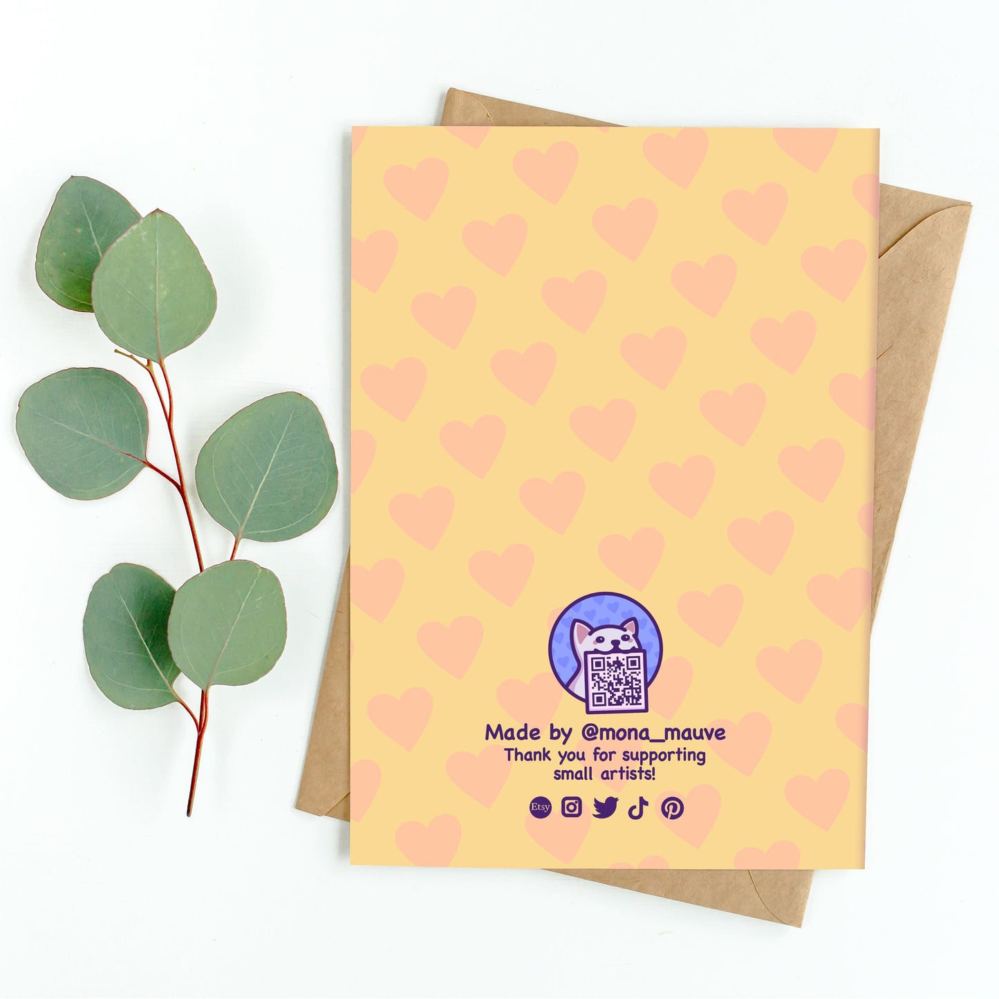 Cute Cat Thank You Card | You're One in a Melon! | Funny Pun Appreciation Card for Mom, Dad, Sister, Best Friend