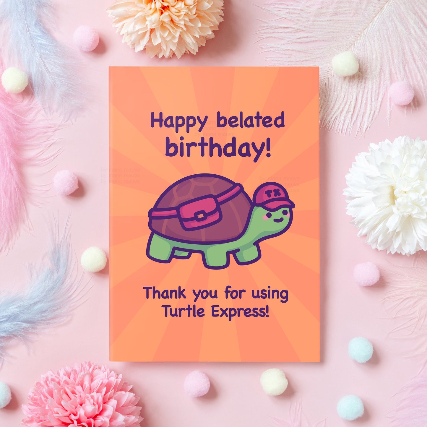 Turtle Express | Funny Belated Birthday Card