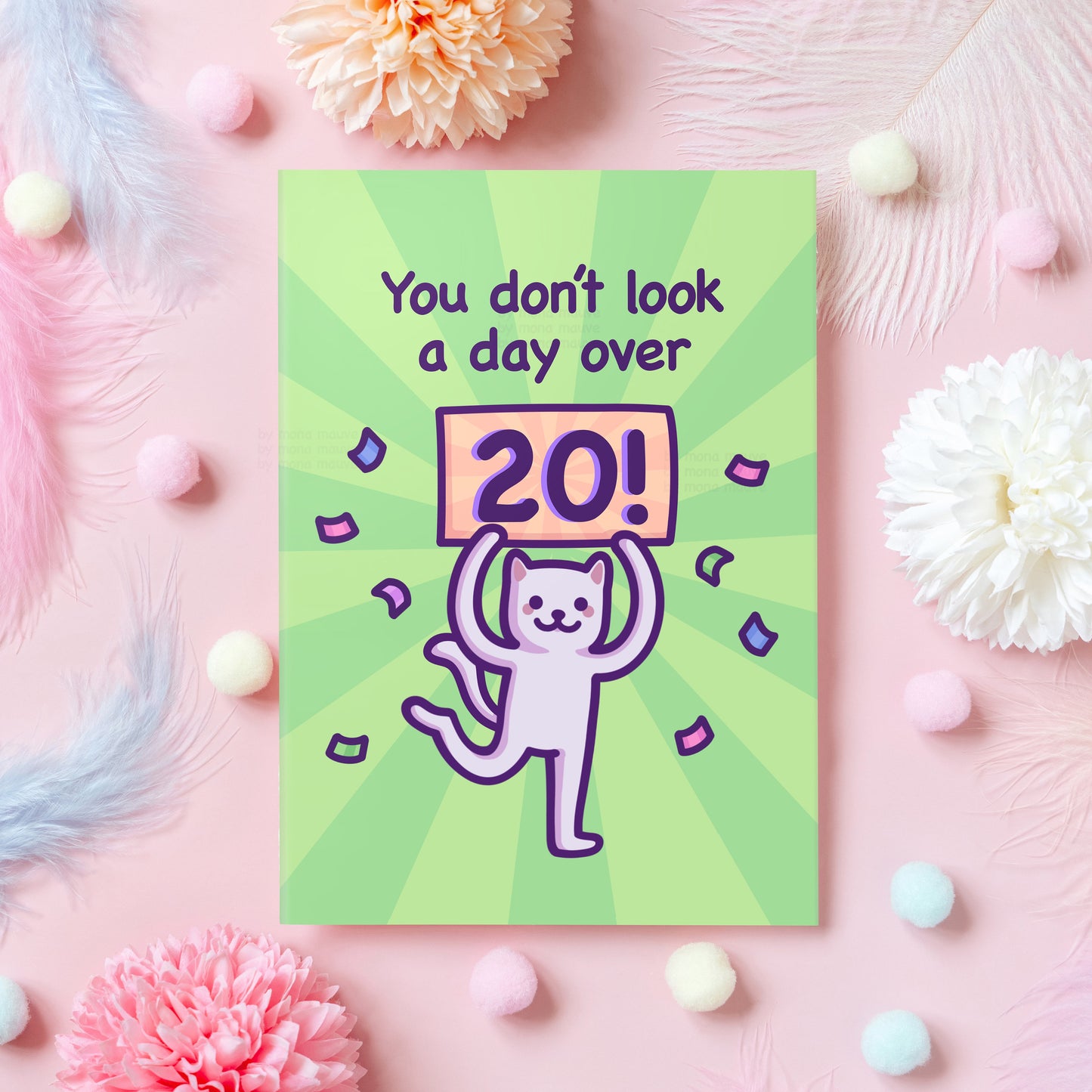 Personalised Funny Cat Birthday Card | You Don't Look a Day Over... | Customisable Birthday Gift for Wife, Husband, Mom, Sister - Her or Him