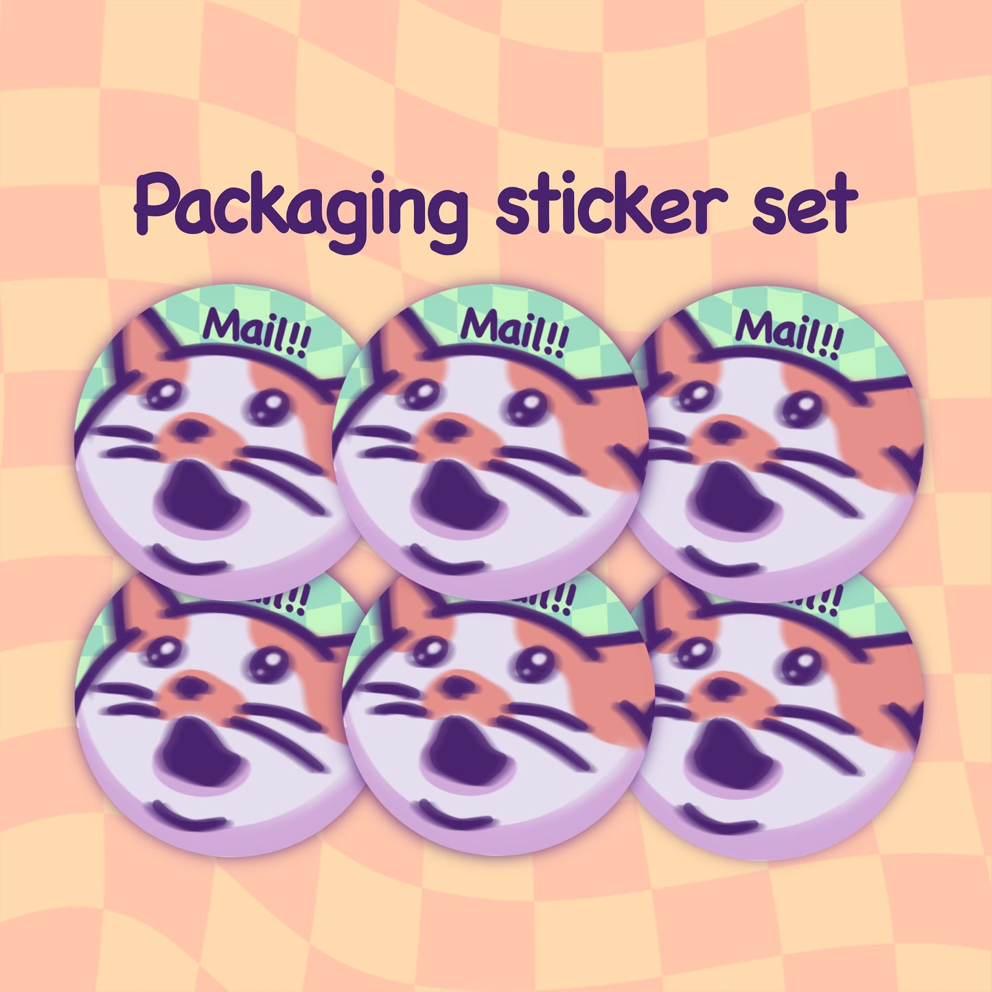 Cute Cat Packaging Sticker Set | Mail! | Envelope or Gift Seal