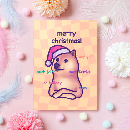 Doge Christmas Card | Cute & Funny Dog Meme | Merry Xmas! | Humorous Festive Gift For Boyfriend, Girlfriend, Husband - Her or Him